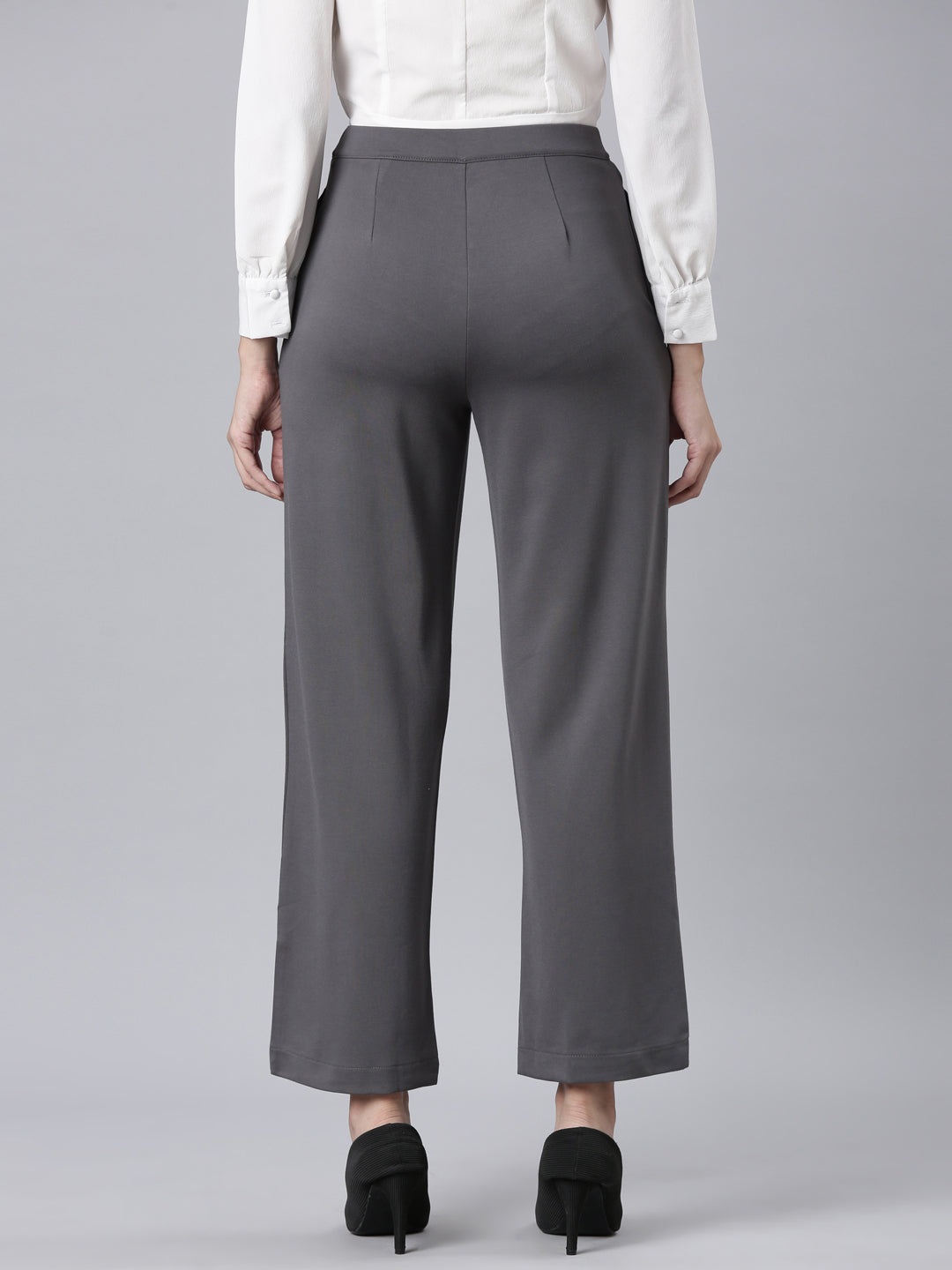 Silver Grey Roma Ponte Wide Pants