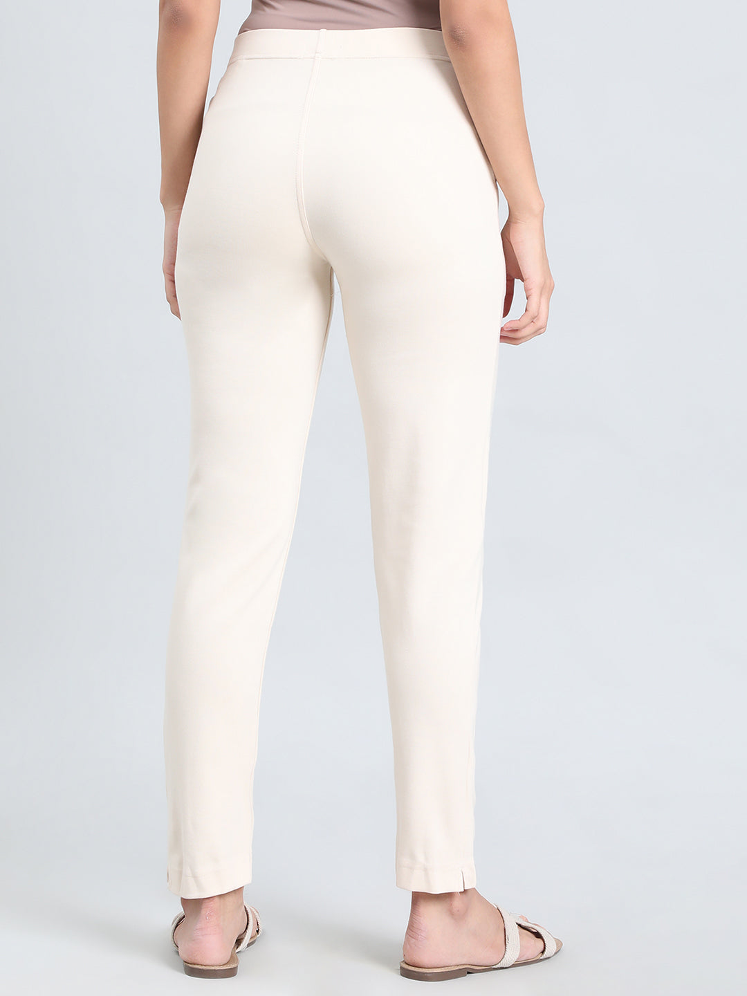 Ecru Ponte Smart Fit Kurti Pant