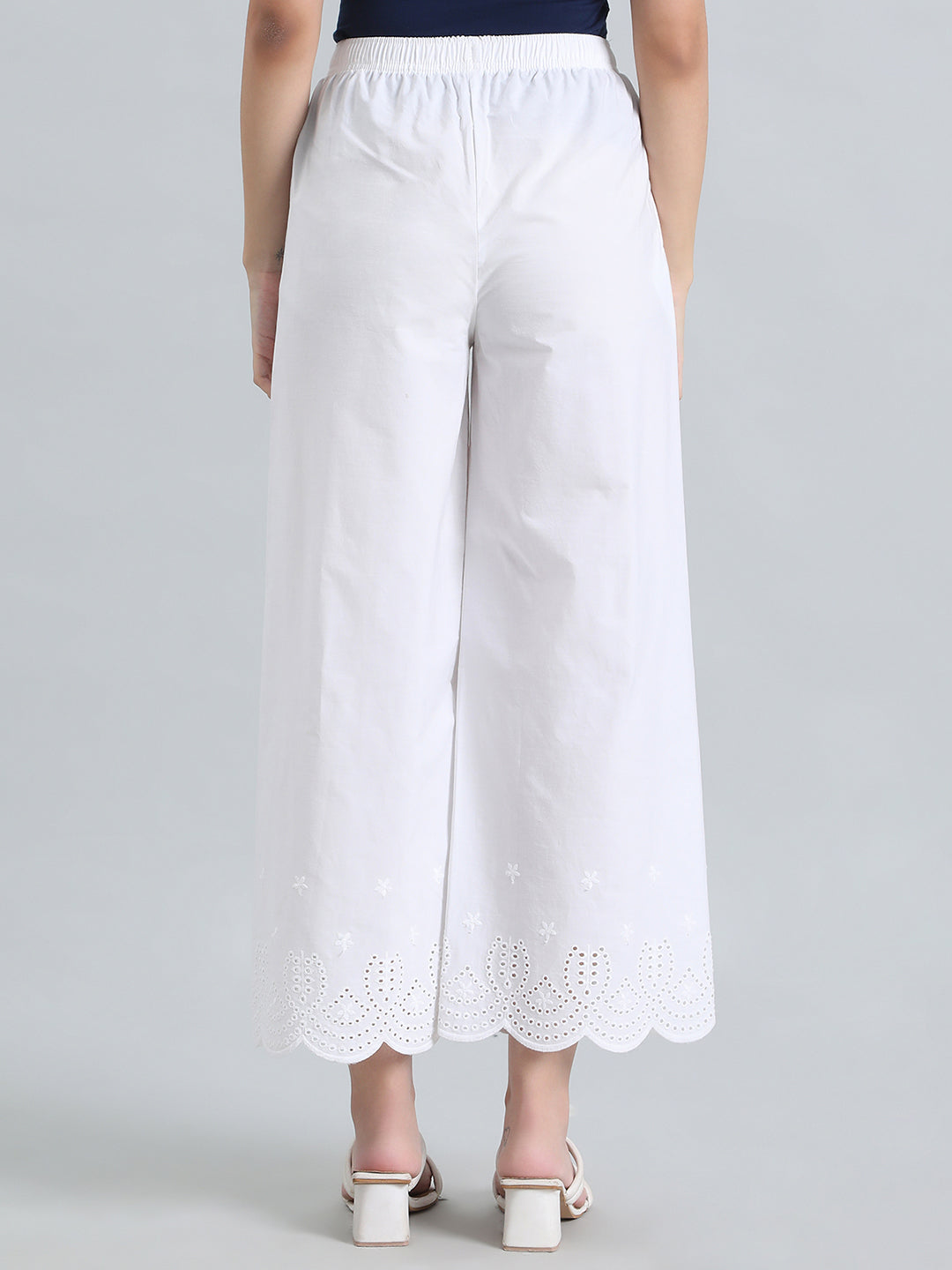 White Cotton Hakoba Palazzo