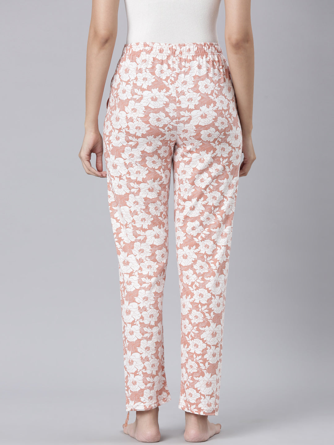 Coral Cotton Knit Printed Lounge Pants