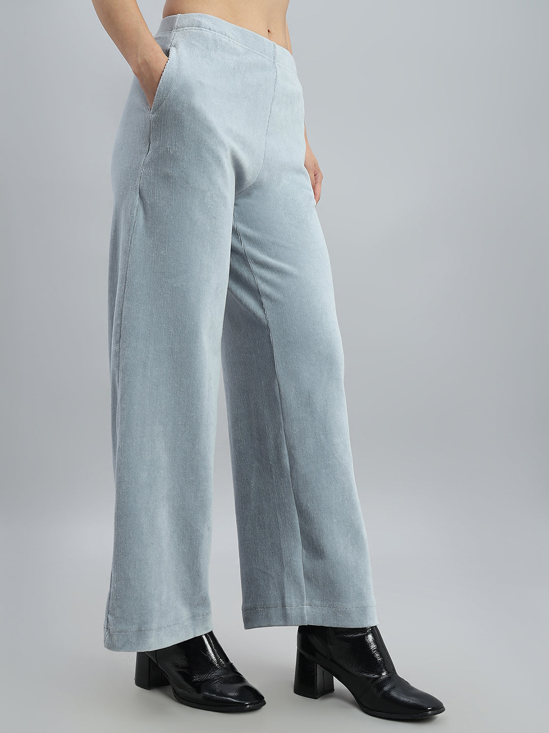 Dusty Blue Corduroy Wide Pants