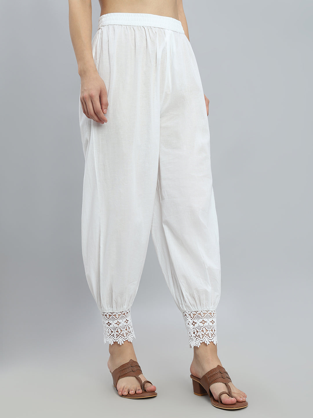 White Embroidered Lace Salwar