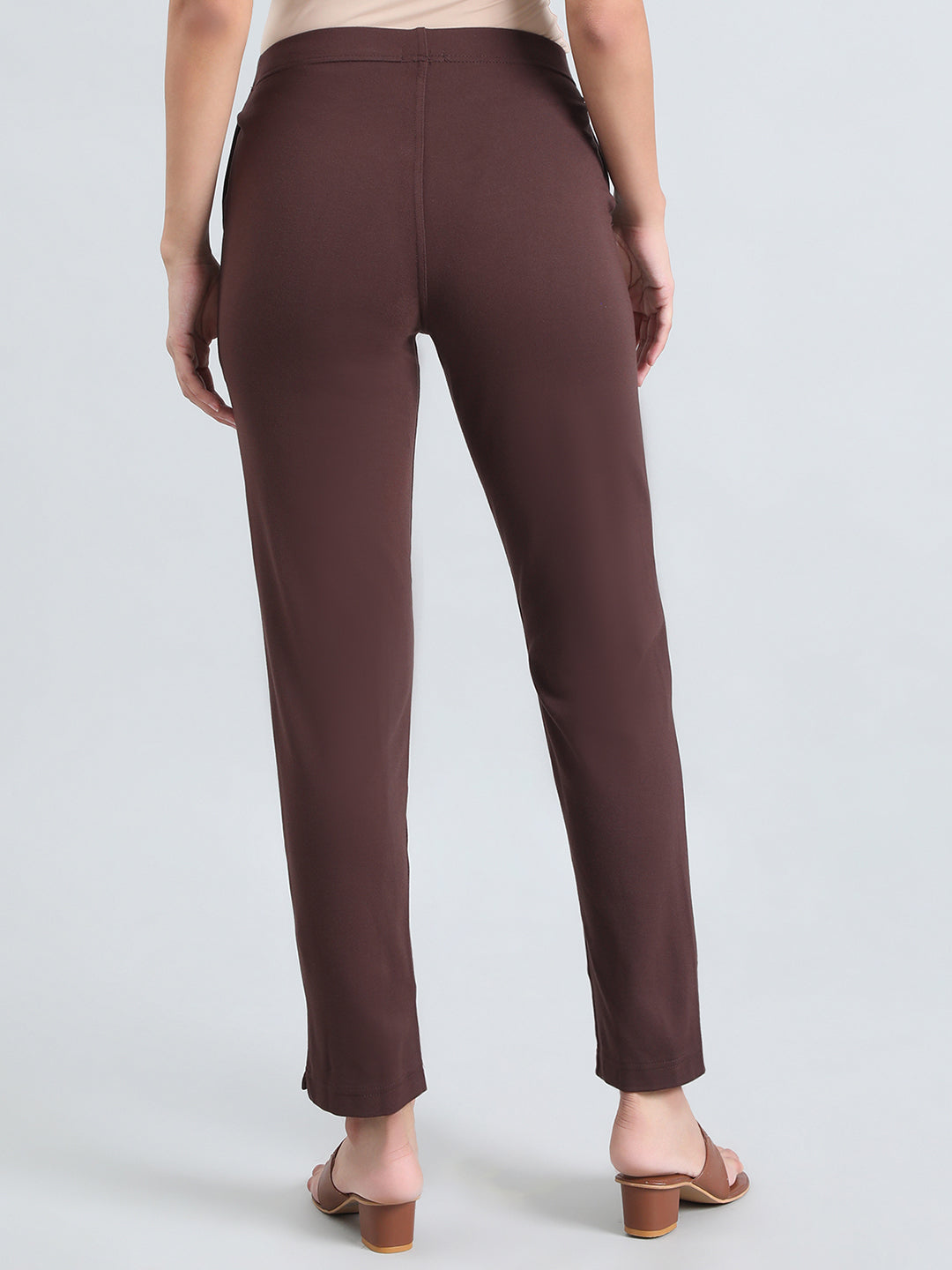 Dark Brown Ponte Smart Fit Kurti Pant