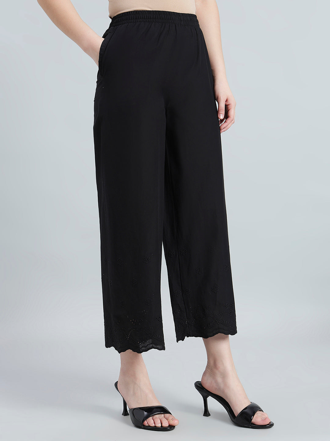 Black 100% Cotton Hakoba Wide Pant