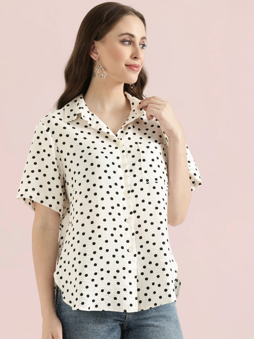 Airflow Hammered Classic Collar Printed Casual Shirt