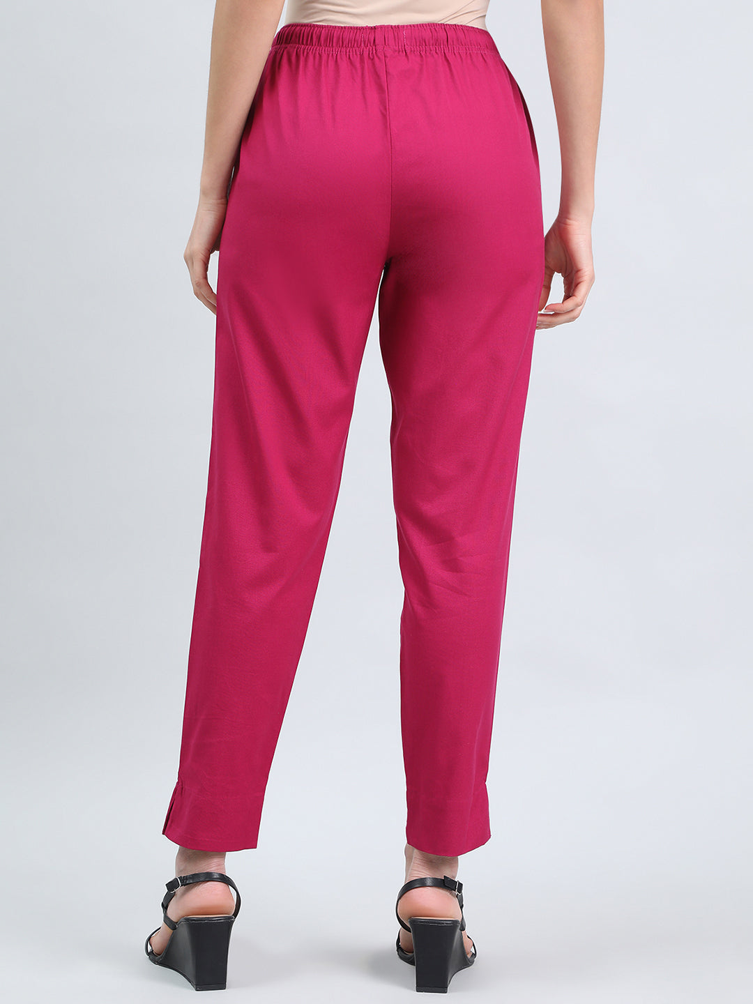Dark Fuchsia Cotton Pencil Pant