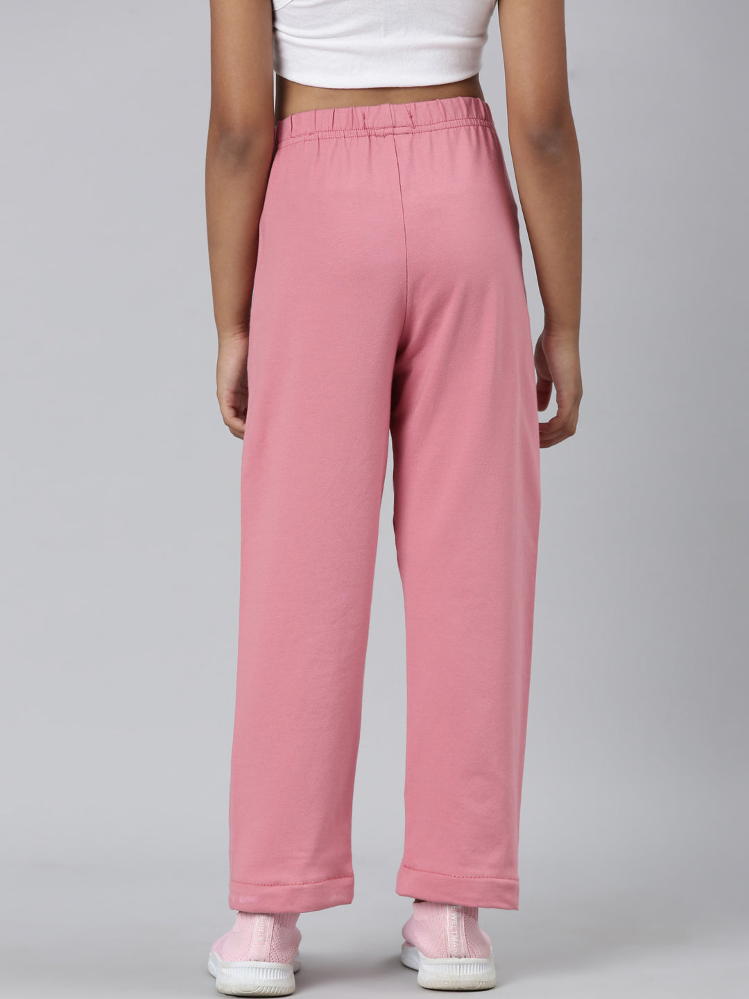 Blush Pink Cotton Stretch Track Pant