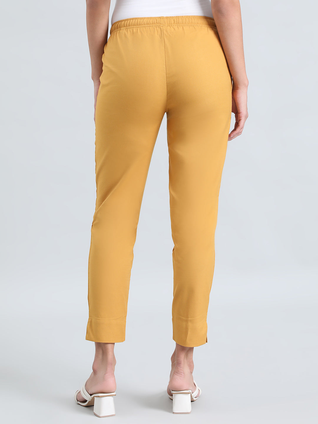 Light Mustard Cotton Pencil Pant