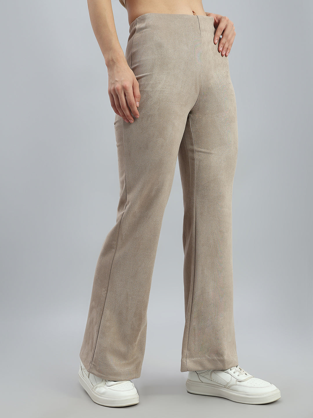 Light Brown Suede Bell Bottom