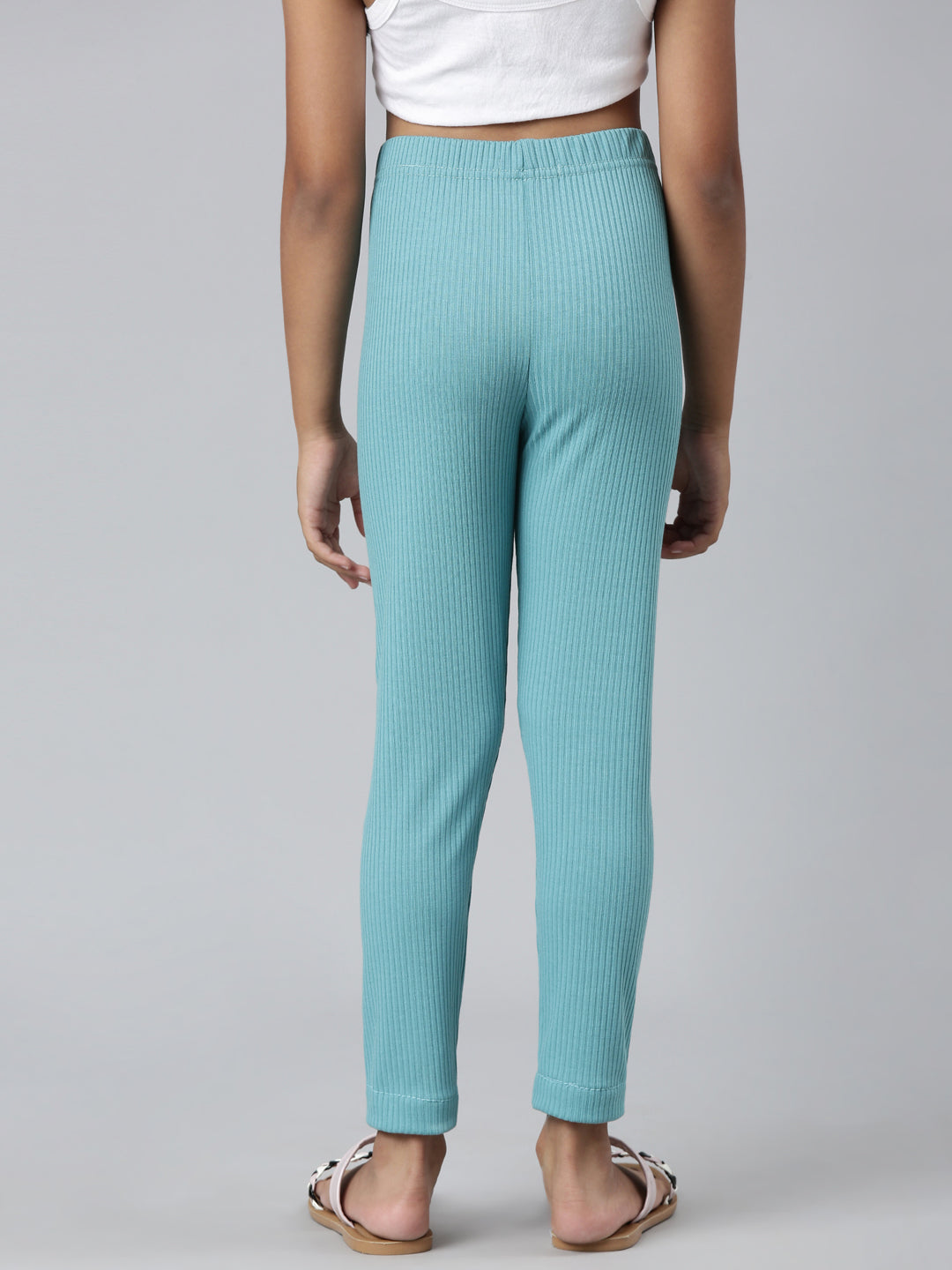 Dark Mint Rayon Poly Stretch Rib Leggings