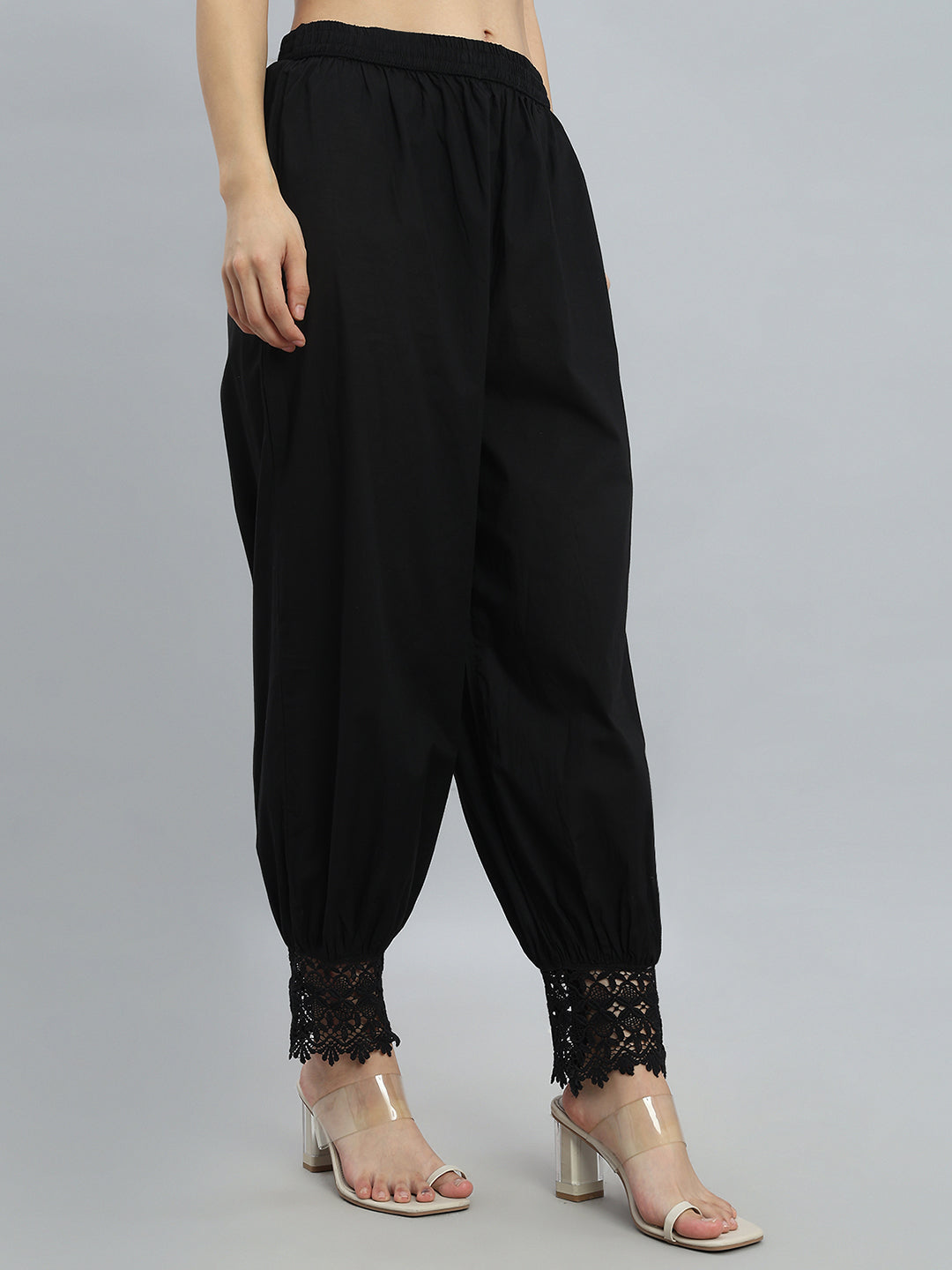 Black Embroidered Lace Salwar