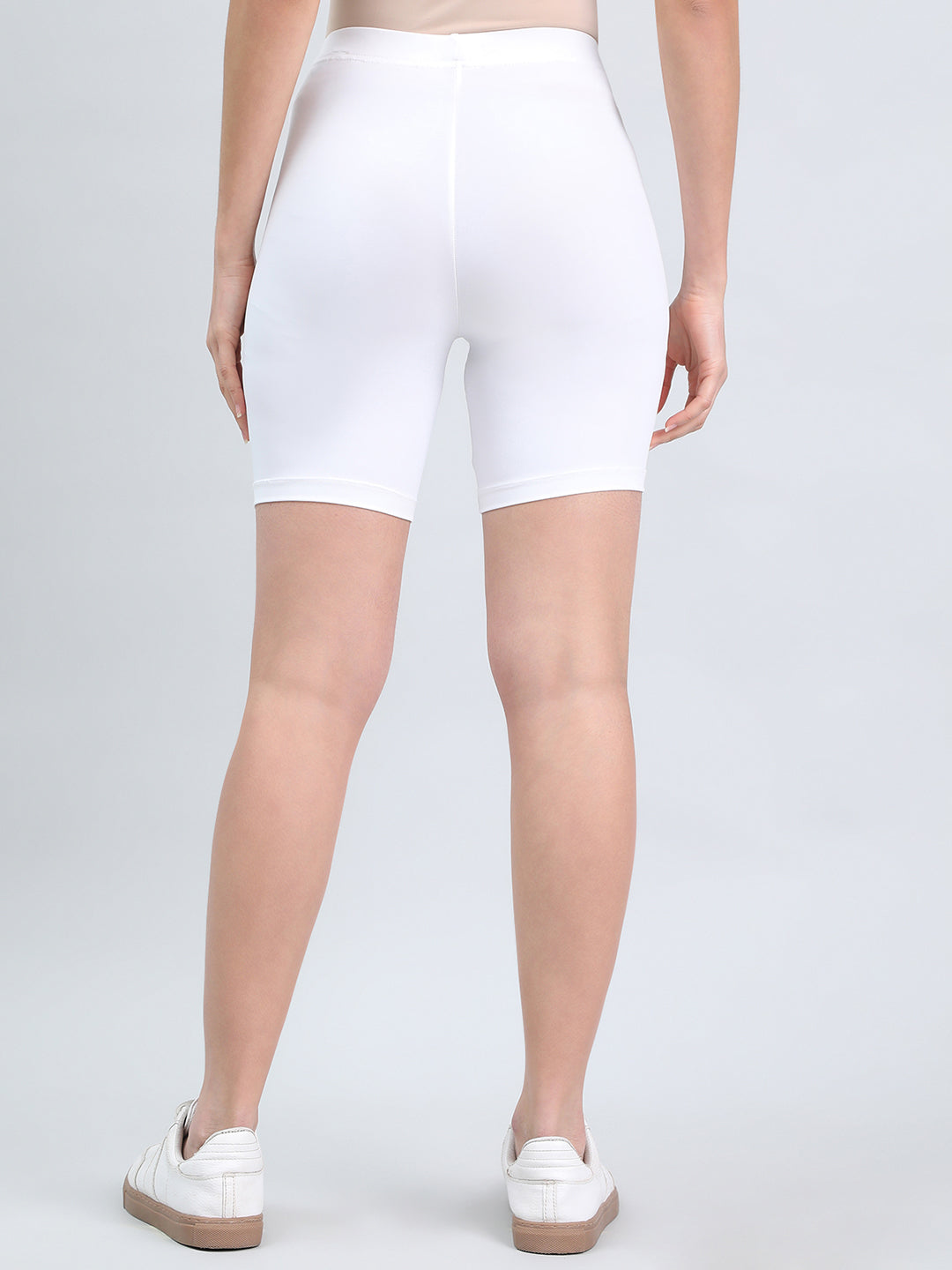 White Knit Seamless Cycling Shorts