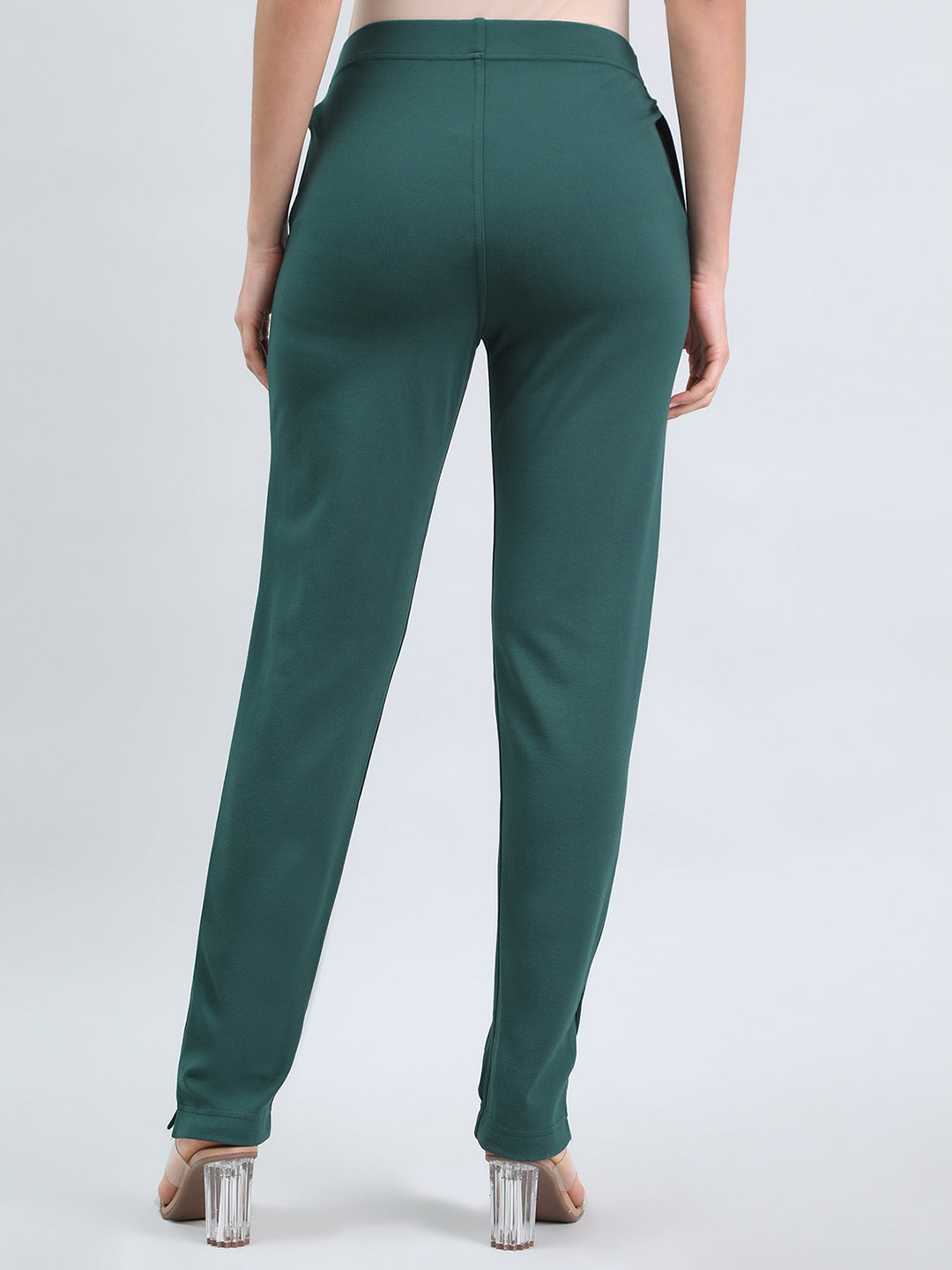 Bottle Green Ponte Smart Fit Kurti Pant