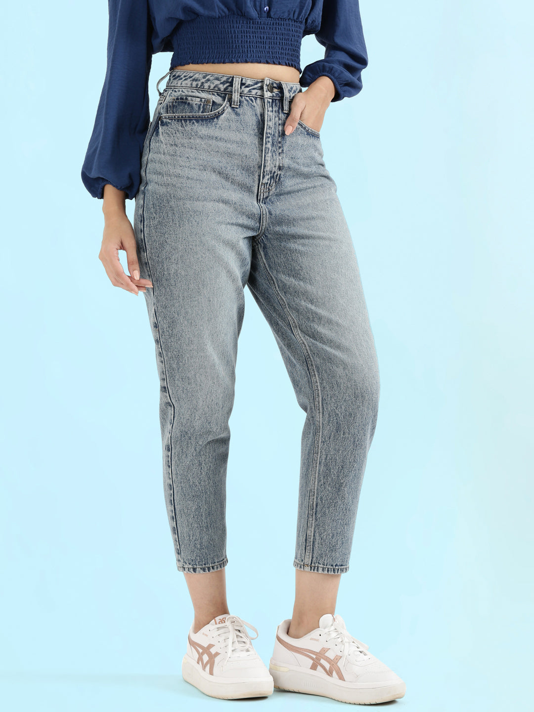 Light Blue Denim Mom Jeans
