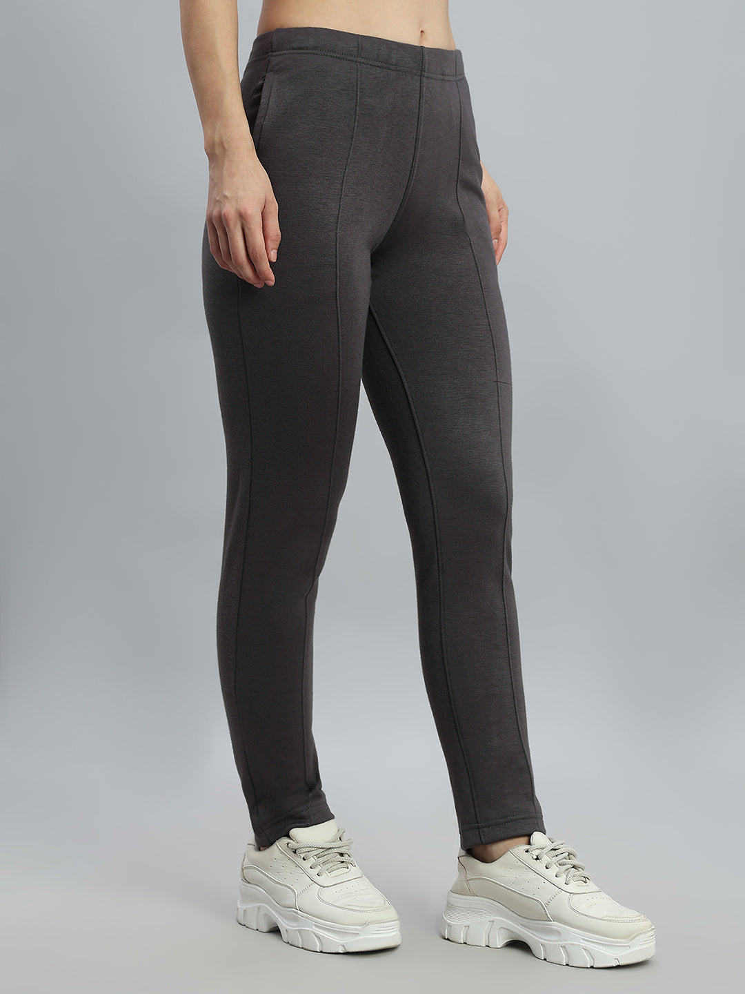 Silver Grey Fleece Ultra Warm Kurti Pant