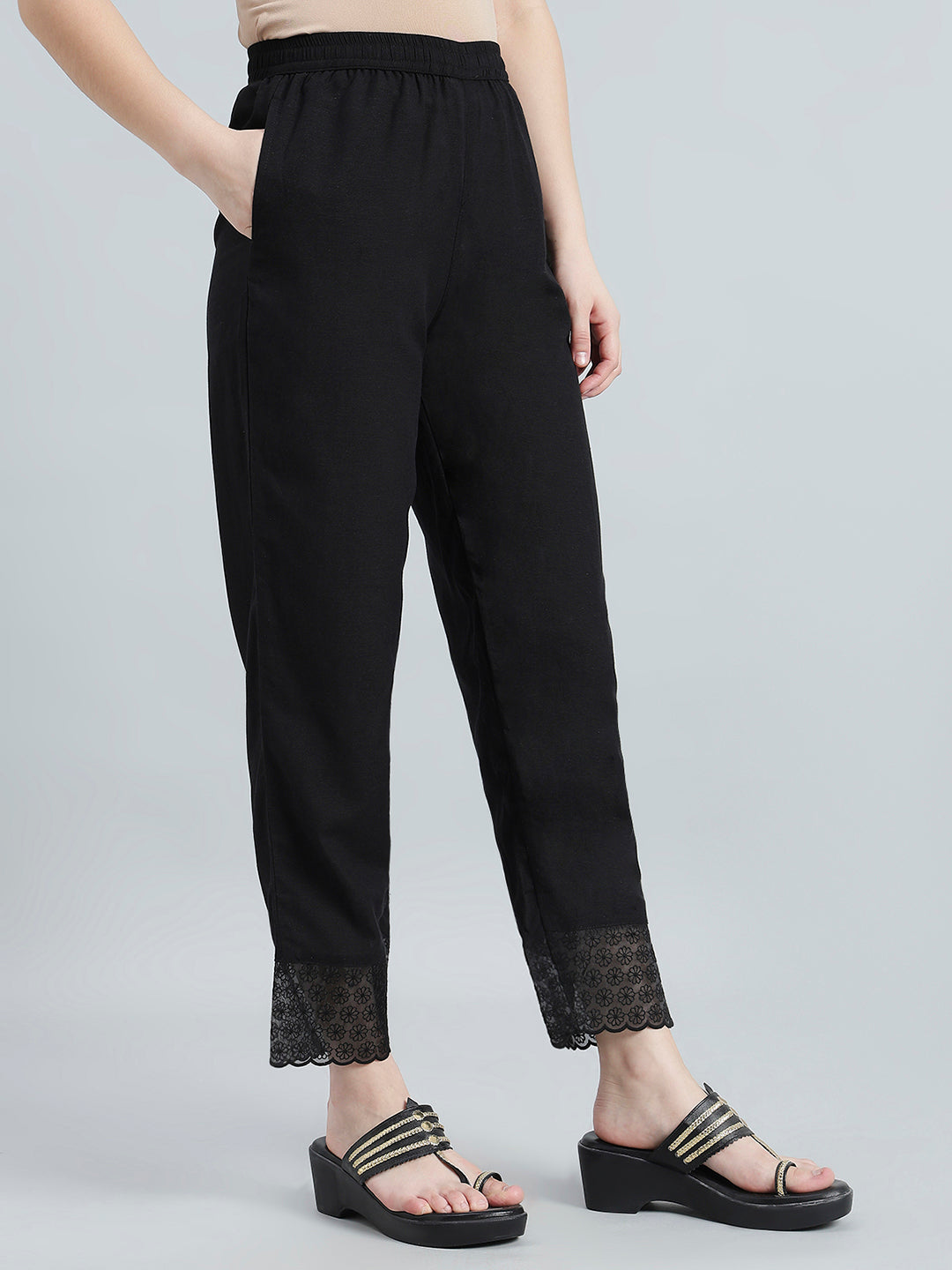 Black Organza Ethnic Pant