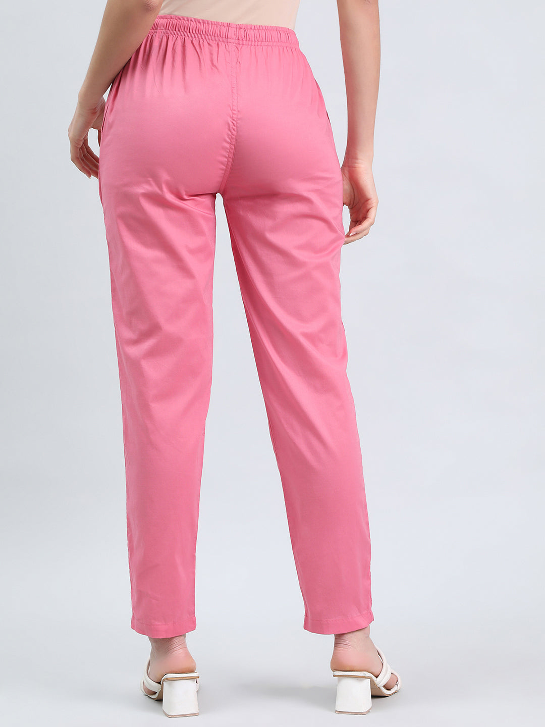 Blush Pink Cotton Cambric Cotton Pants