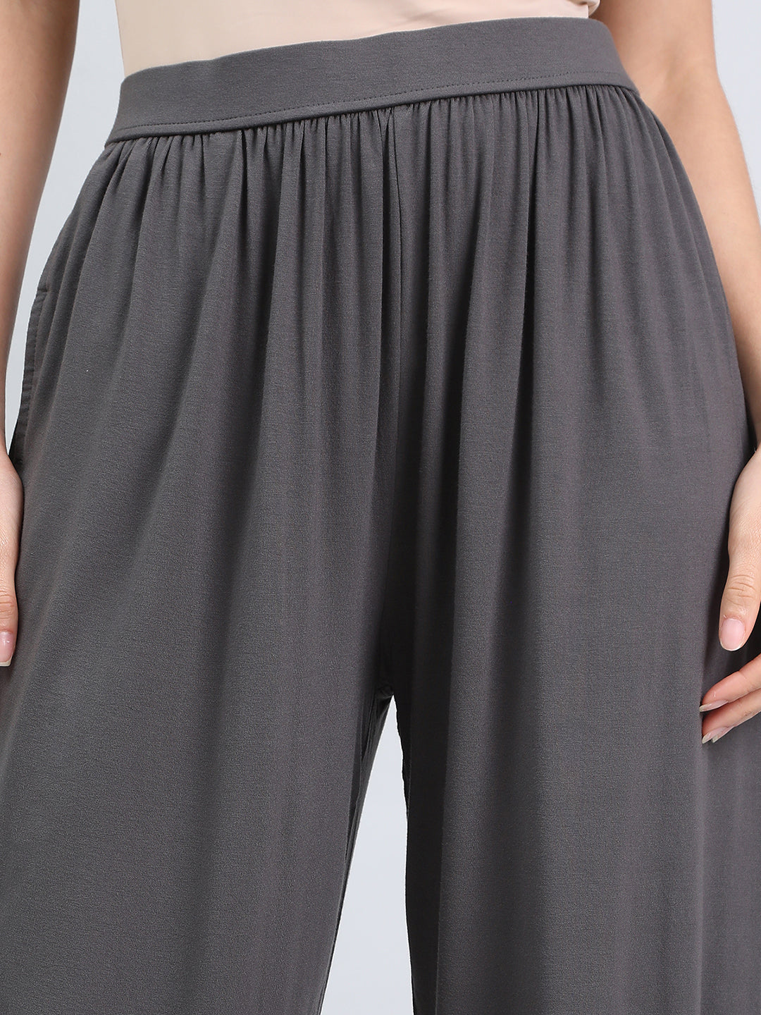 Silver Grey Viscose Stretch Harems