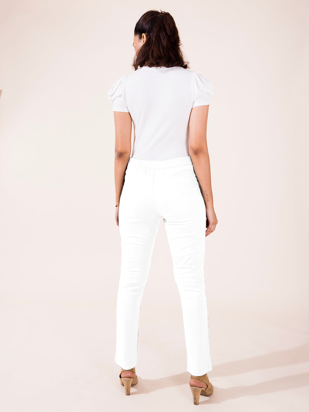 White Linen Pencil Pant