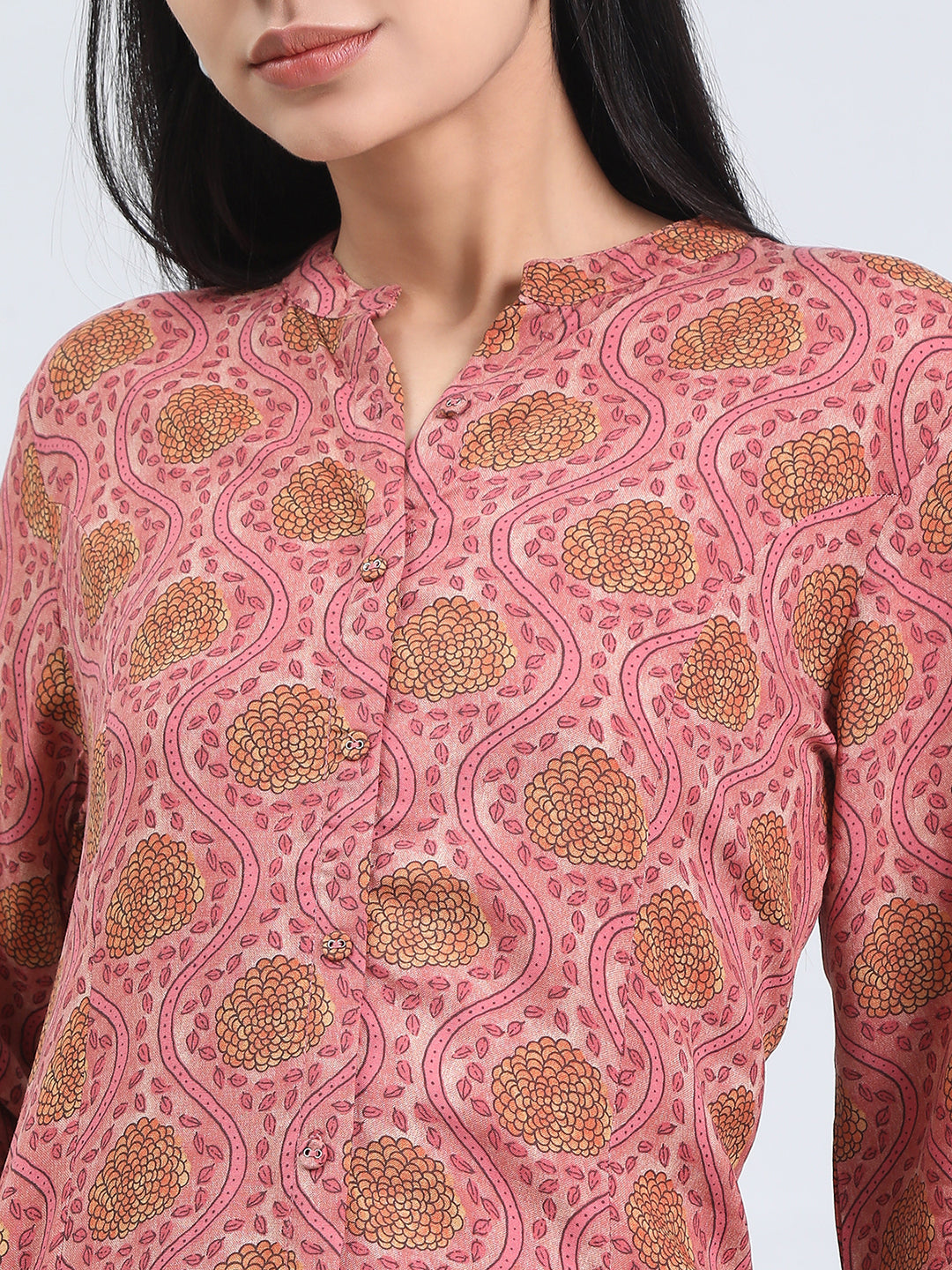 Viscose Ogee Jaal Print A-Line Kurta