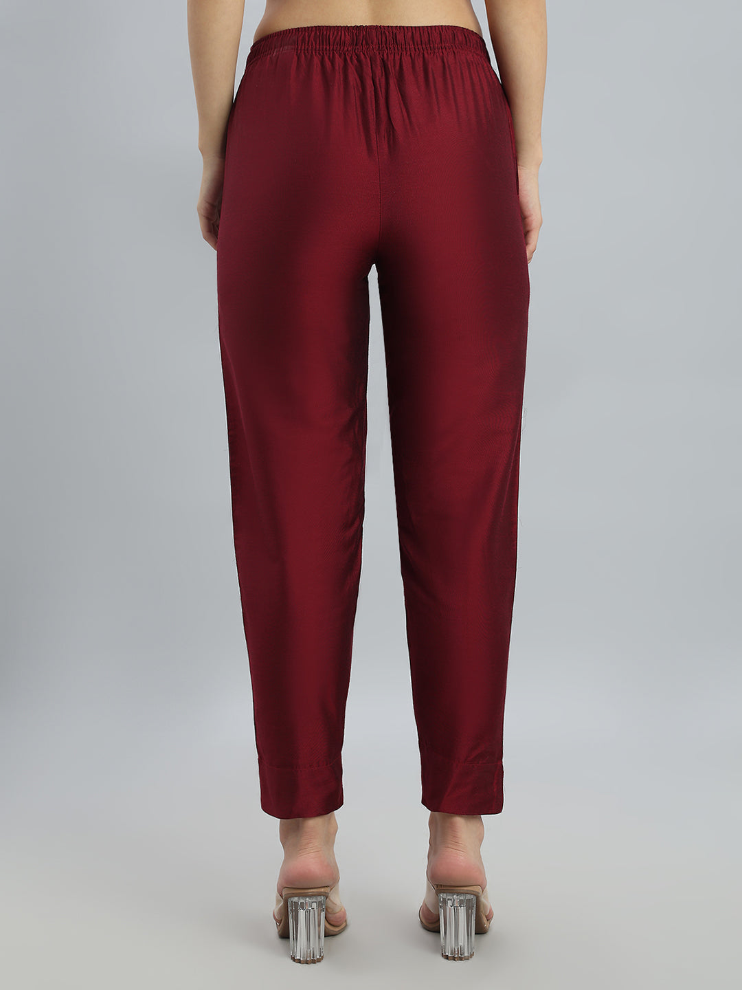 Plum Poly Modal Metallic Pants