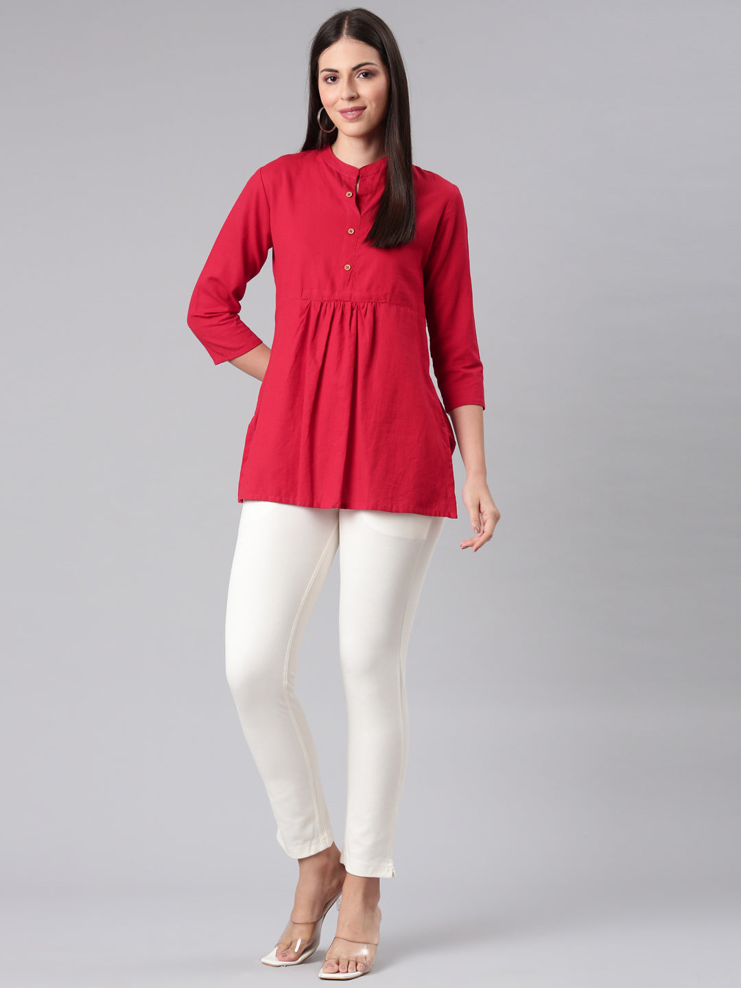 White Ponte Smart Fit Kurti Pant