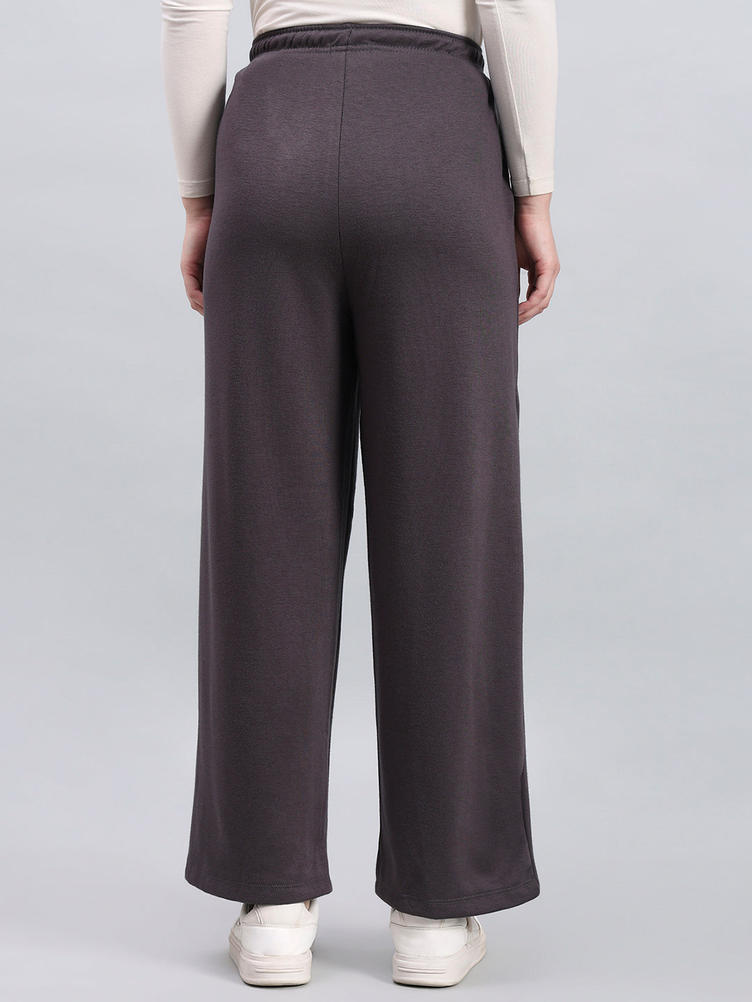 Silver Grey Fleece Wide Pant