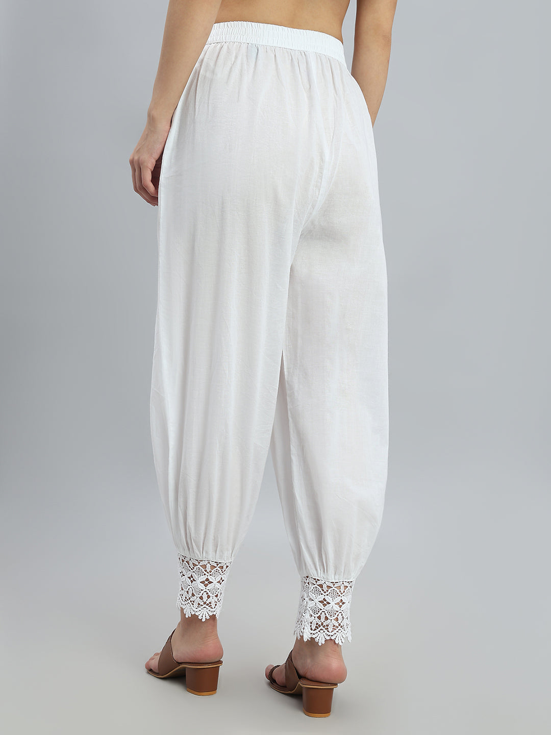 White Embroidered Lace Salwar