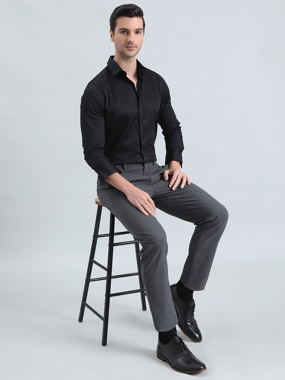 Cotton Stretch Slim Fit Satin Shirt