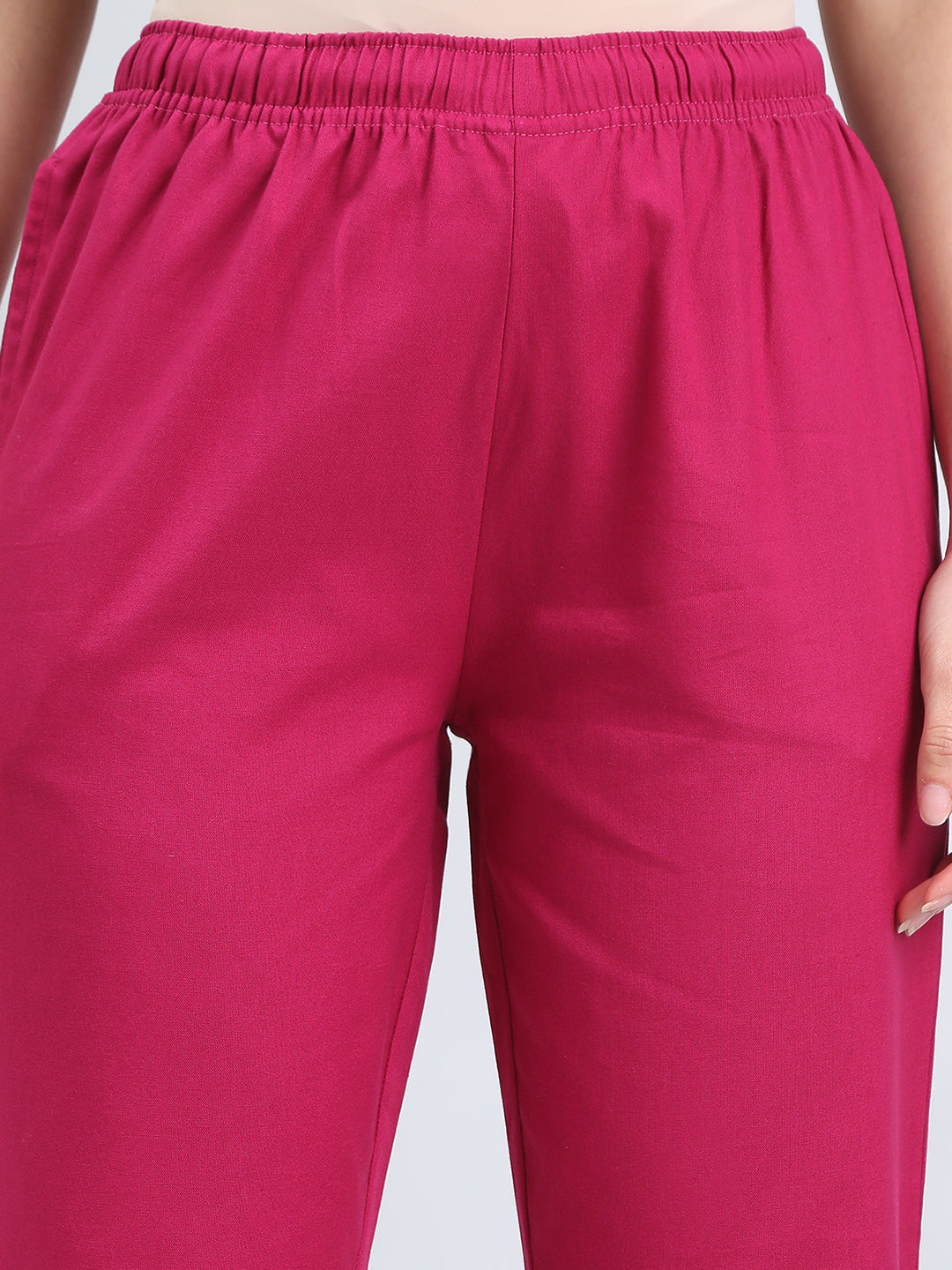 Dark Fuchsia Cotton Pencil Pant