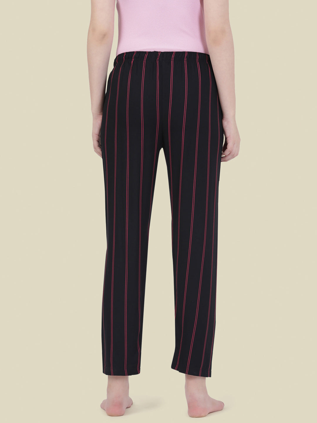 Black Woven Viscose Printed Lounge Pants