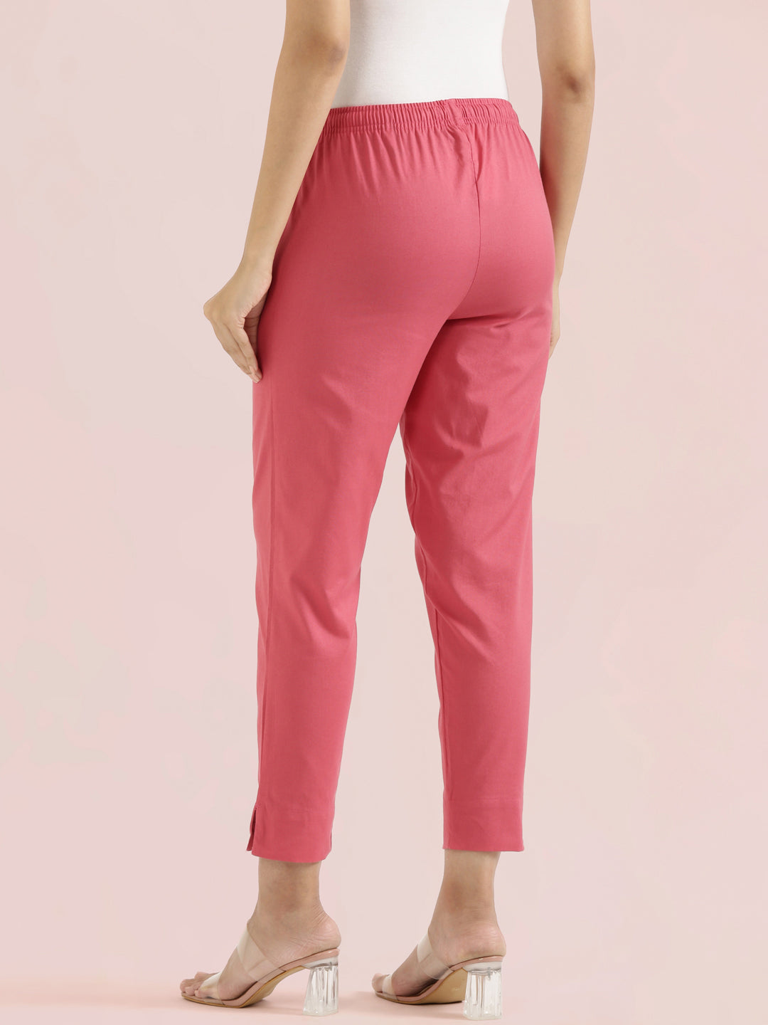Coral Cotton Pencil Pant