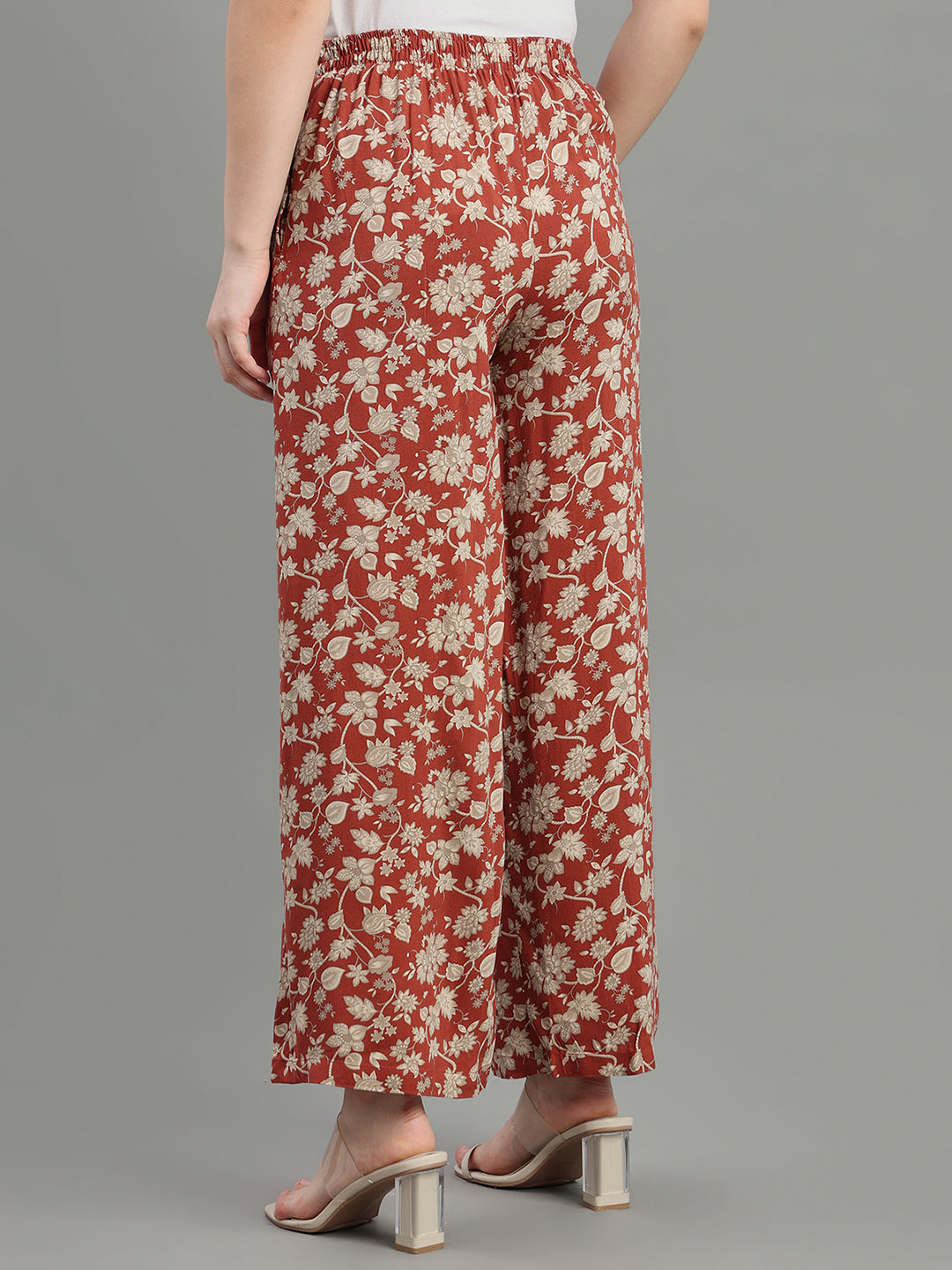 Maroon Viscose Printed Palazzo