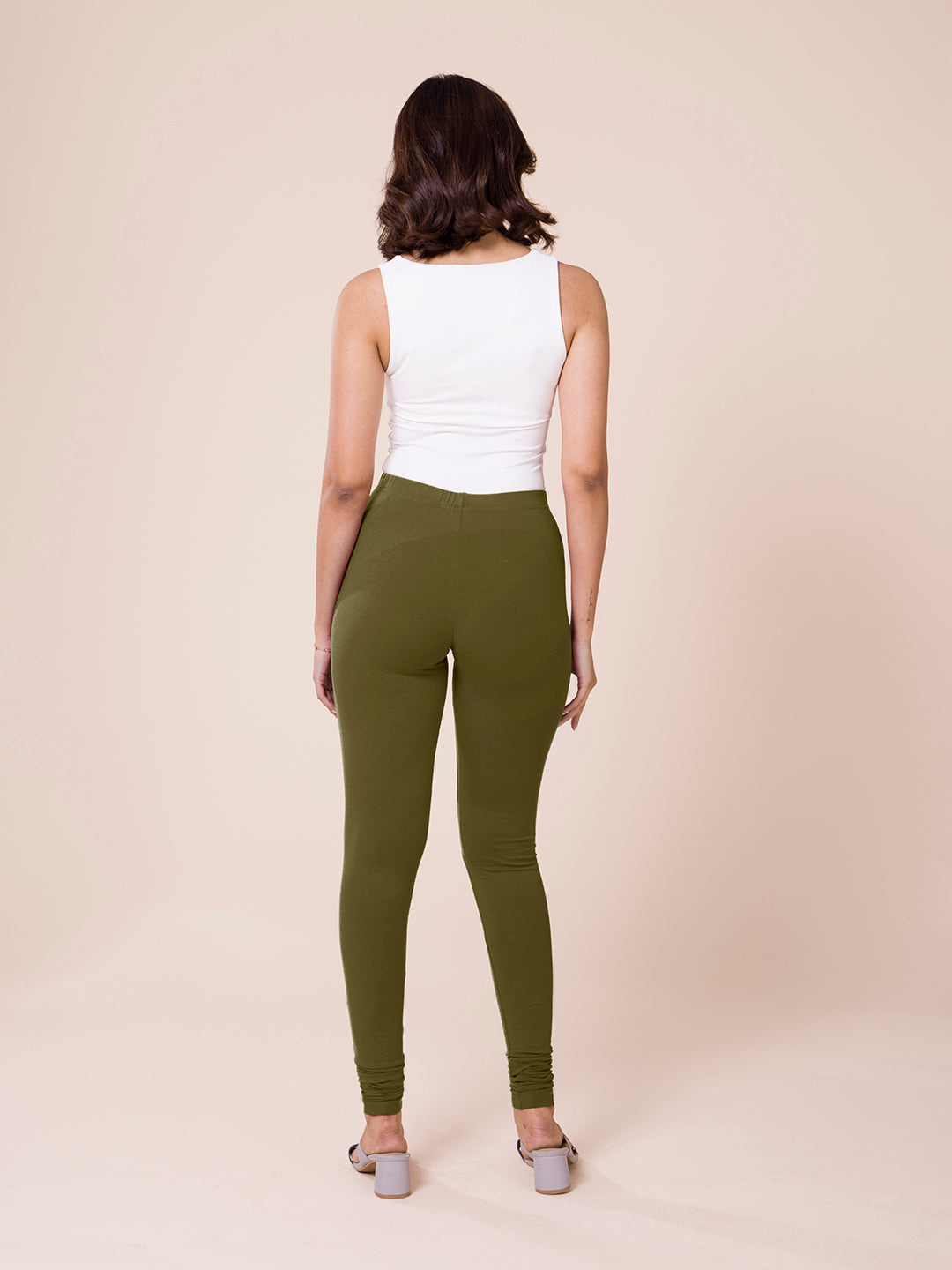 SARJANA Women Cotton Dark Green Color Authentic Churidar Leggings Casual  Pants