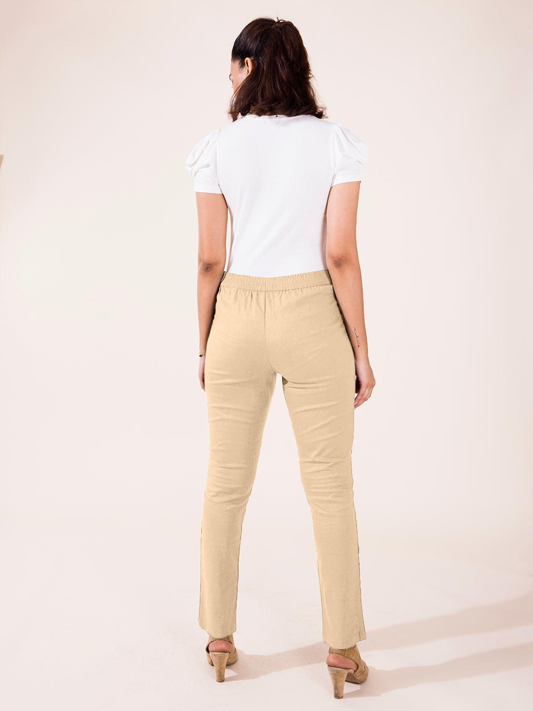 Wheat Linen Pencil Pant