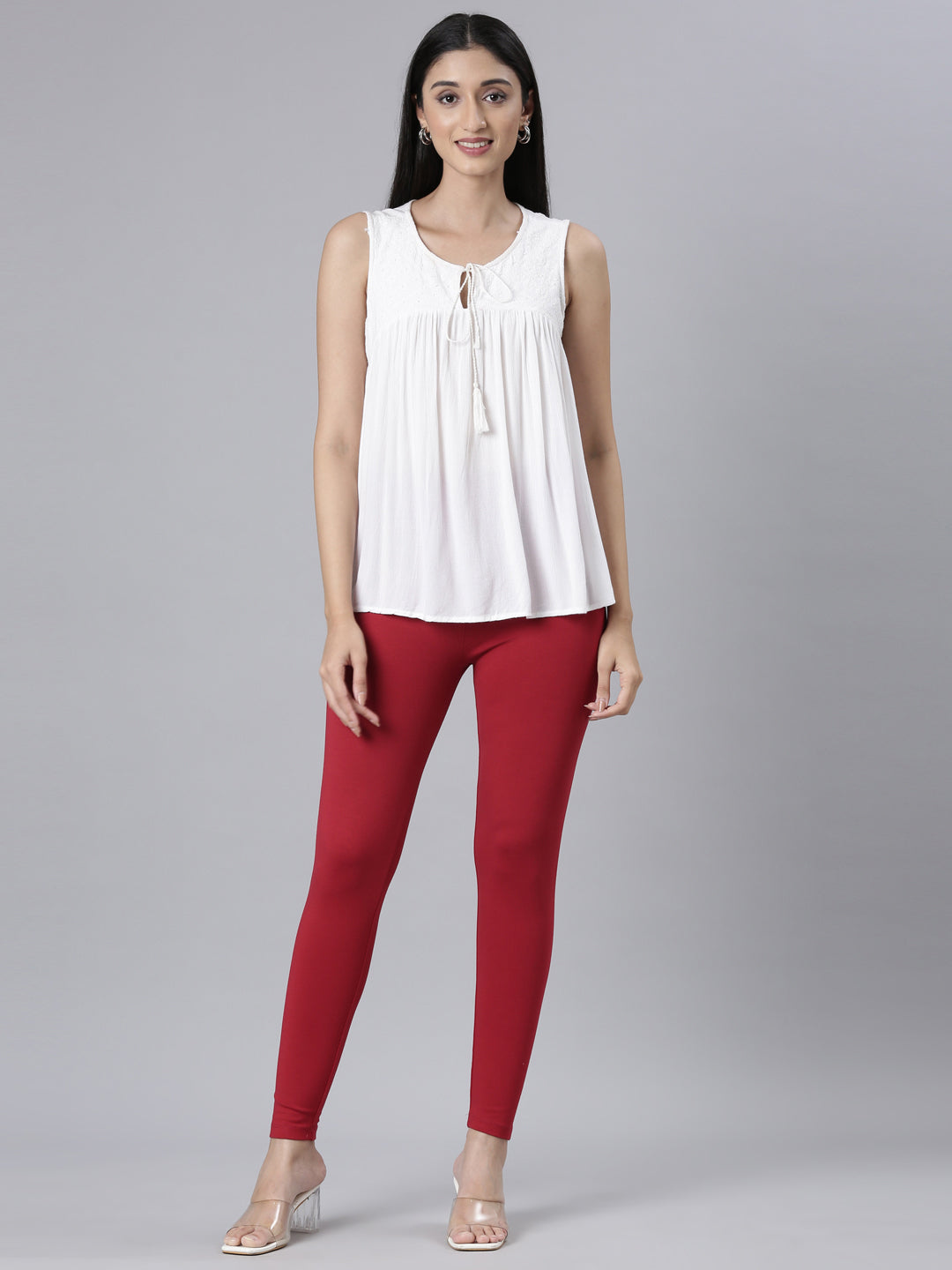 Dark Red Ponte Smart Fit Leggings