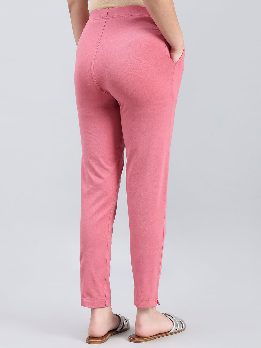 Blush Pink Cotton Stretch Kurti pants