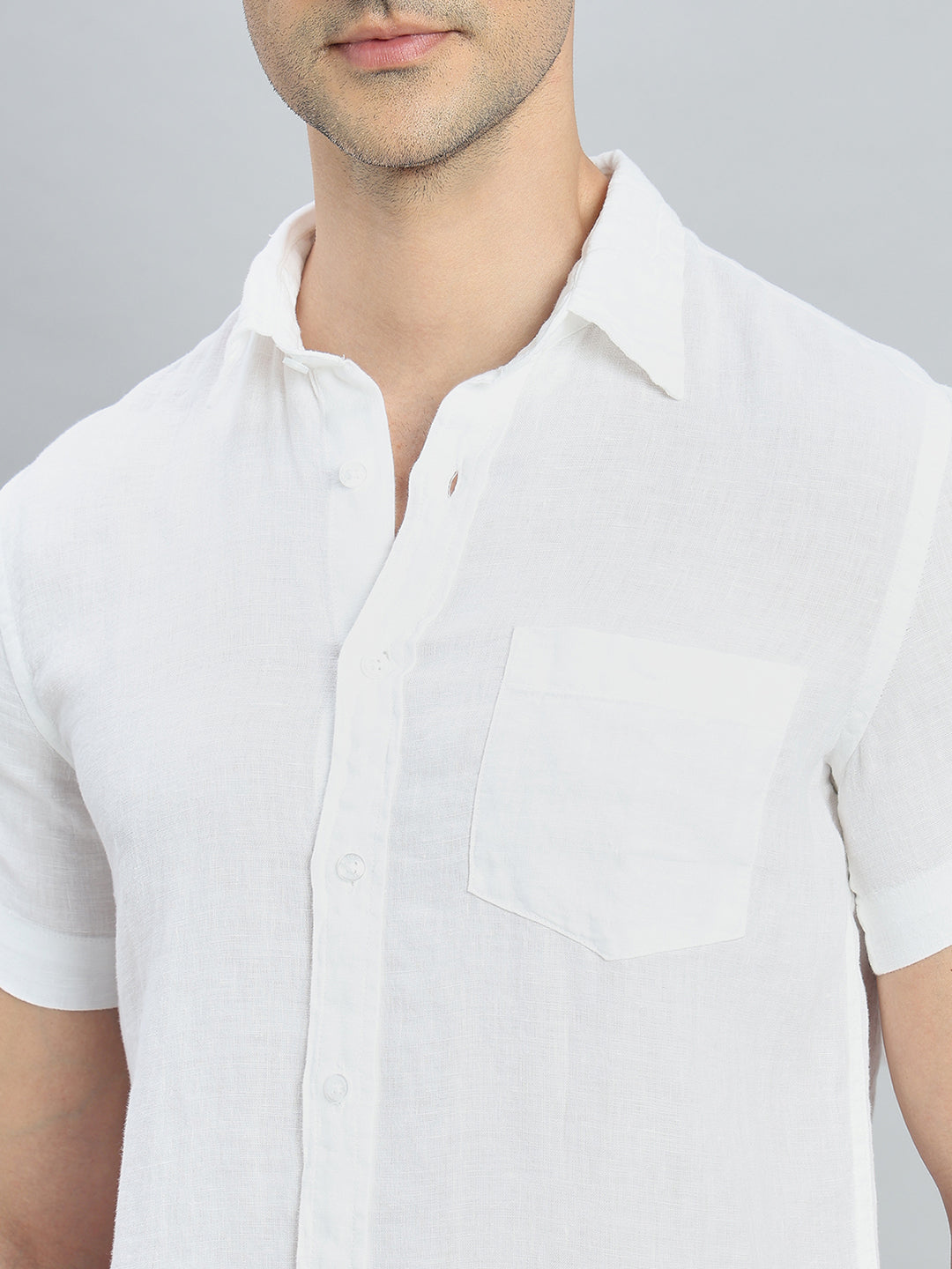 Pure Linen Regular Fit Half Sleeves Shirt