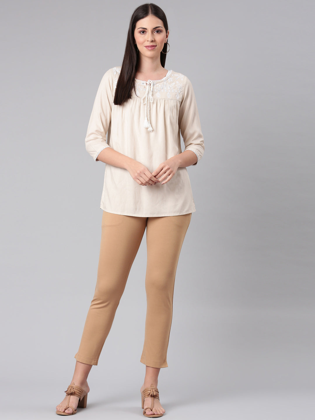 Wheat Ponte Smart Fit Kurti Pant