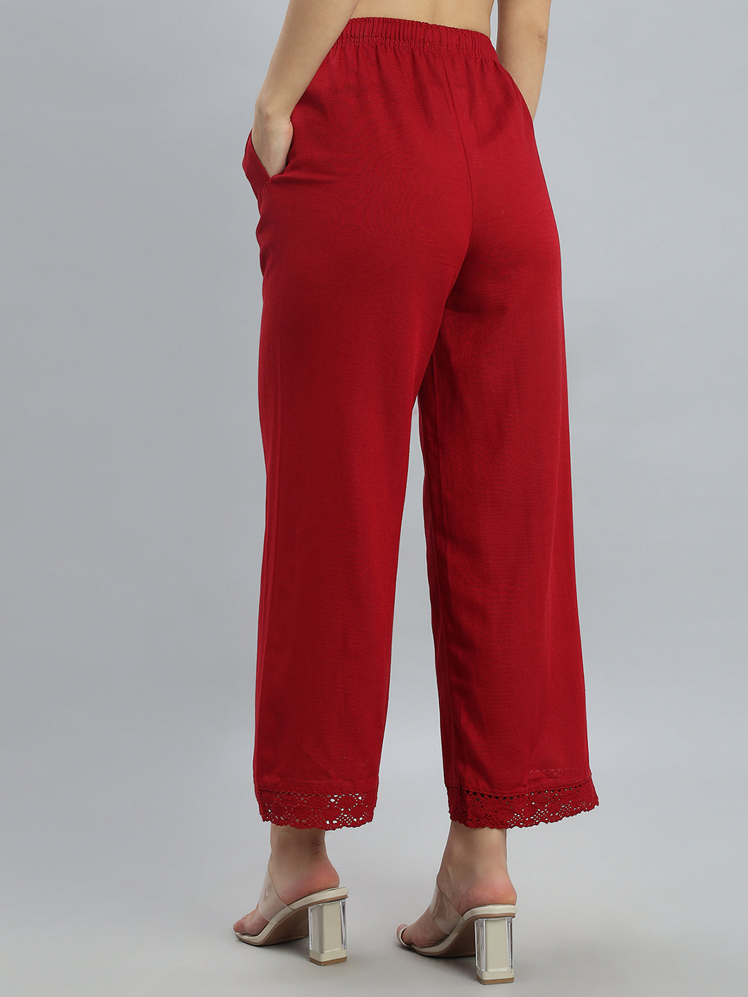 Cherry Linen Lace Palazzo