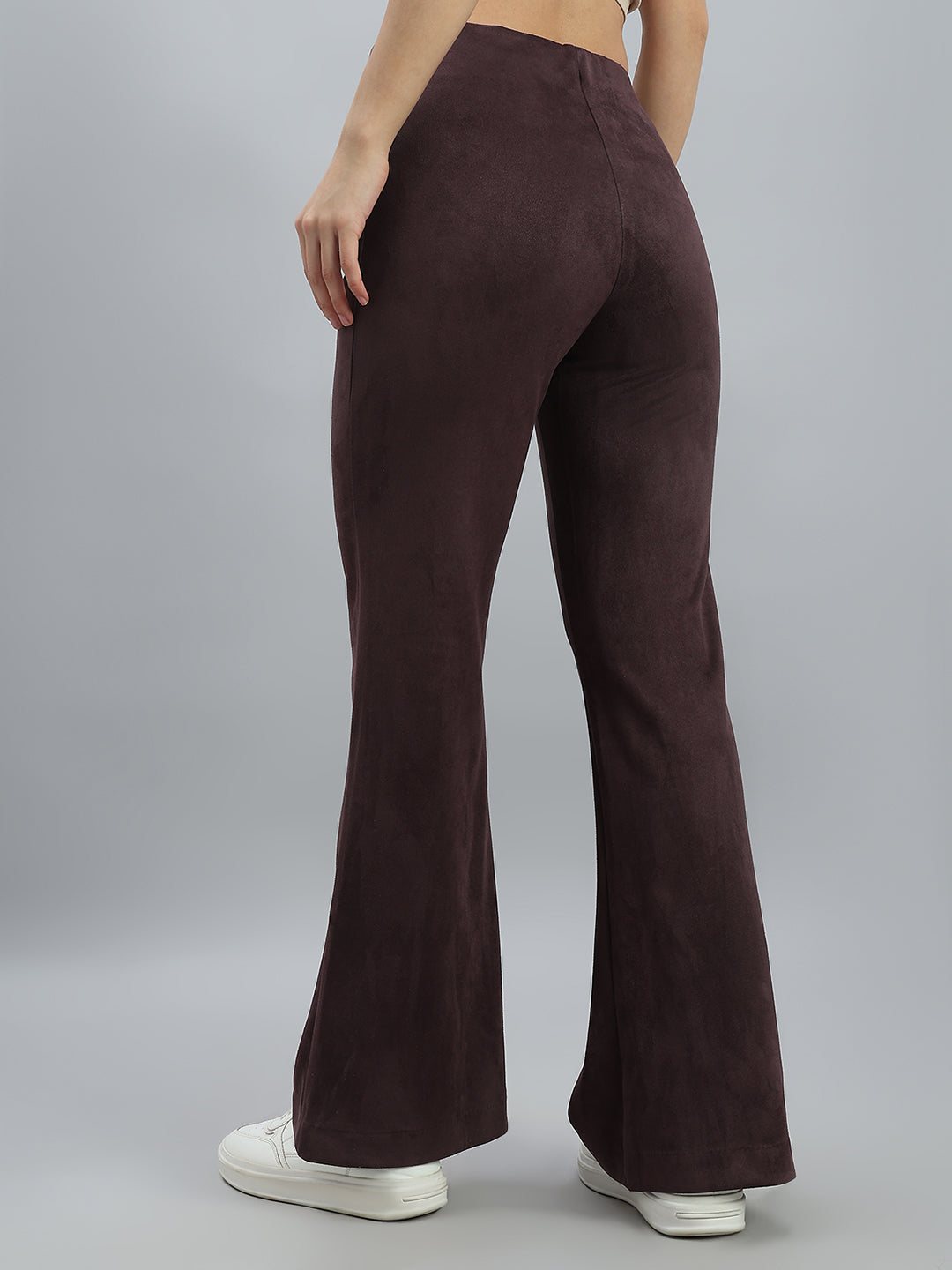Dark Wine Suede Bell Bottom