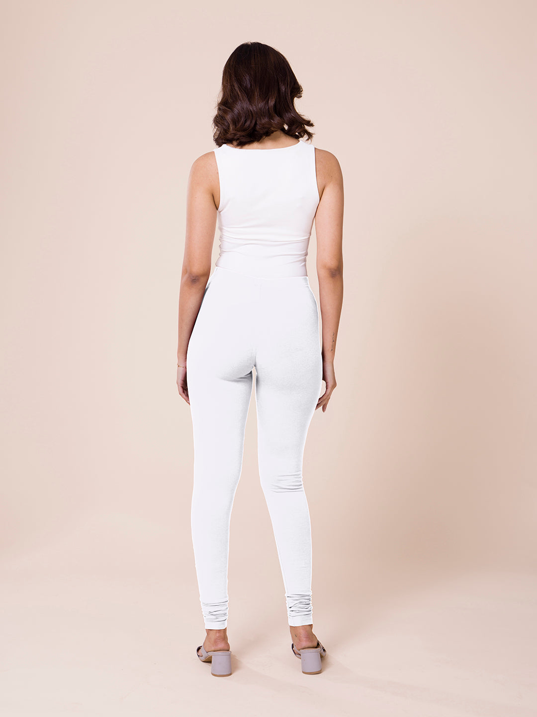 Laabha Women White Solid Churidar Length Leggings – Laabha Athleisure
