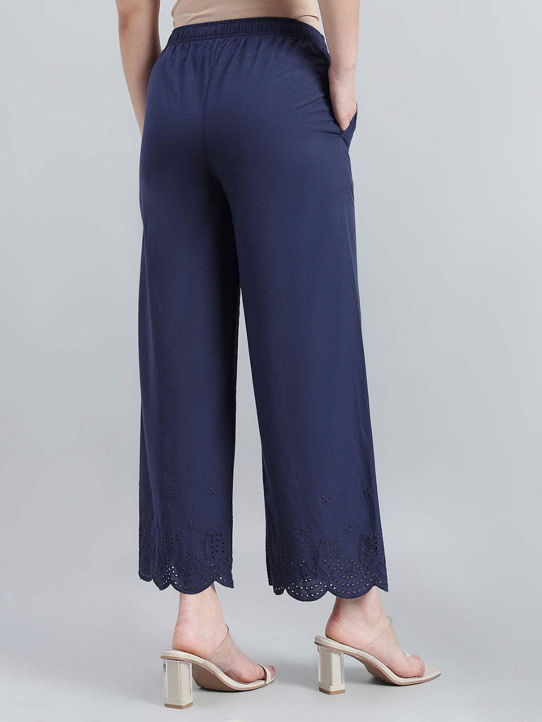 Navy Cotton Hakoba Palazzo