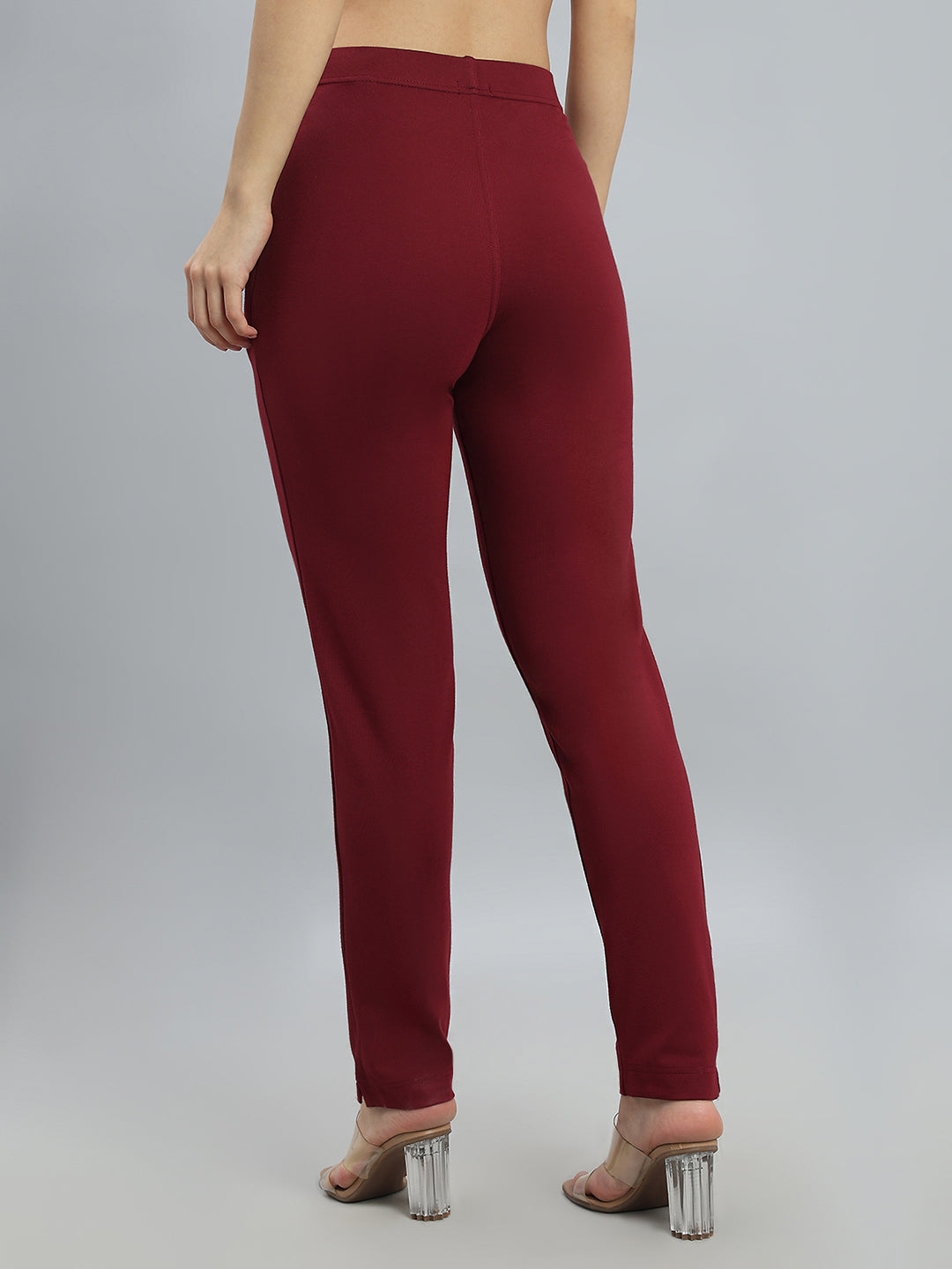 Maroon Ponte Smart Fit Kurti Pant