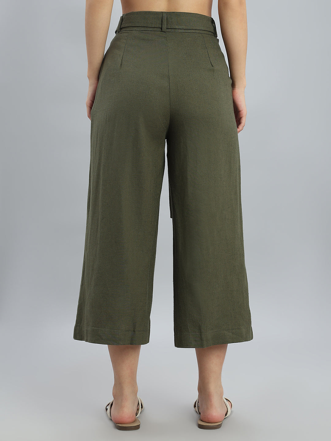 Olive Linen Blend Culottes