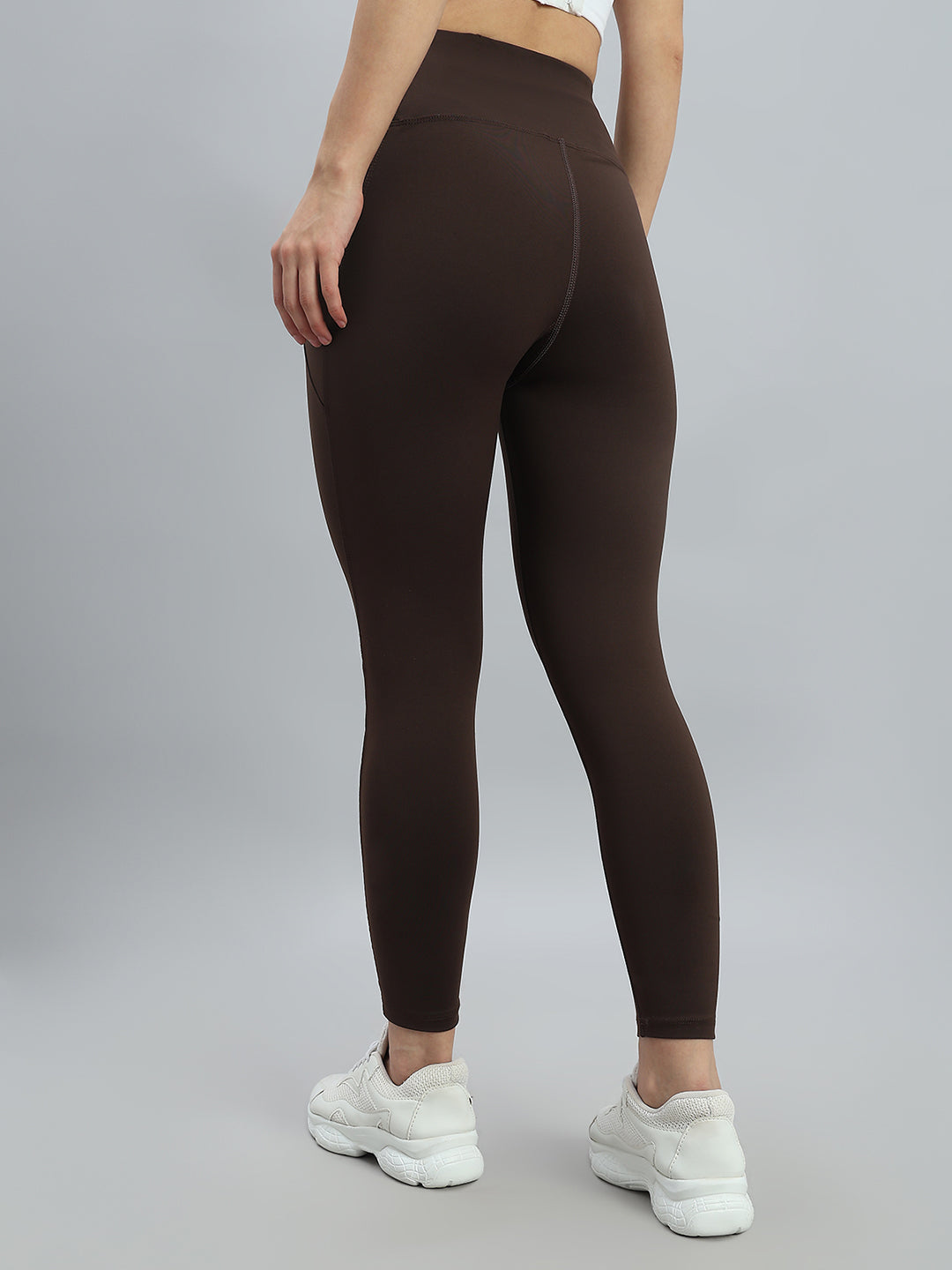 Dark Brown Nylon Stretch Training Tights