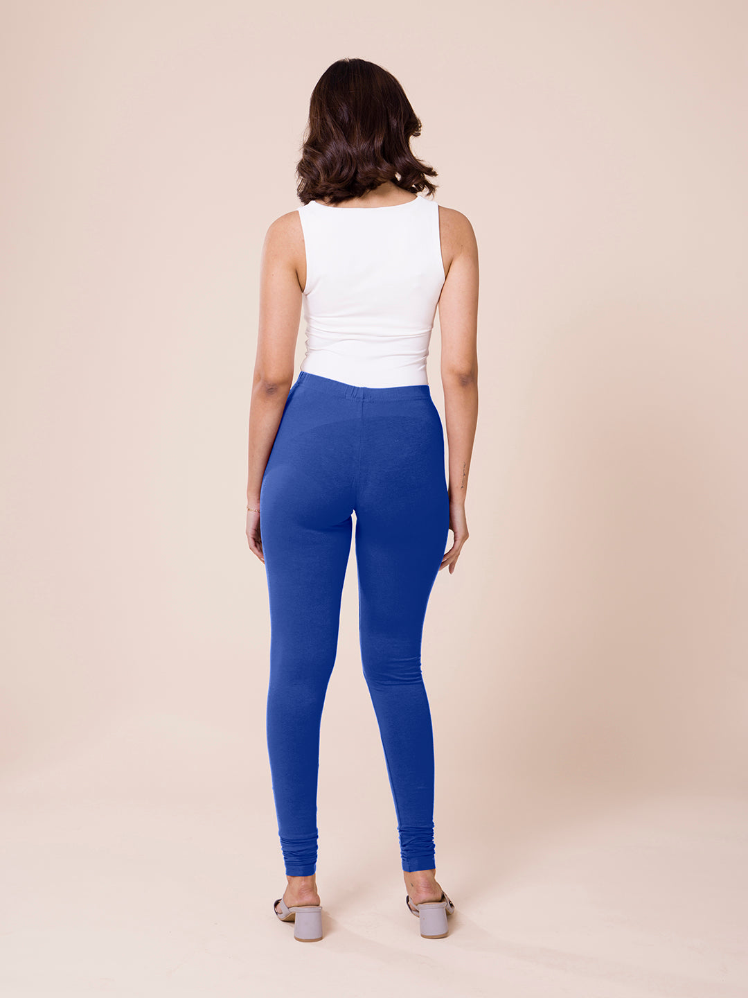 Plain Ladies Royal Blue Churidar Cotton Leggings, Size: XL,XXL at