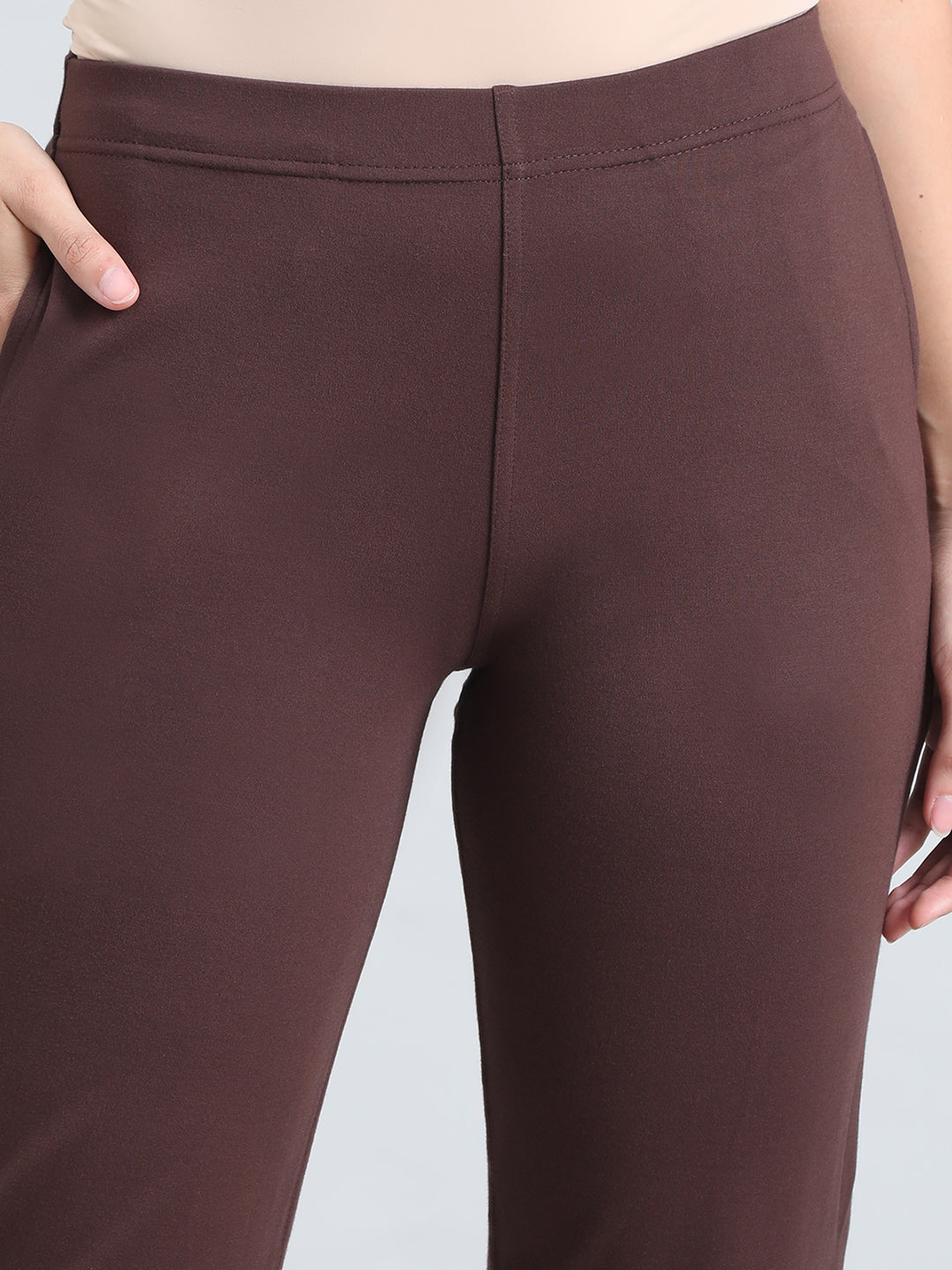 Dark Brown Ponte Smart Fit Kurti Pant