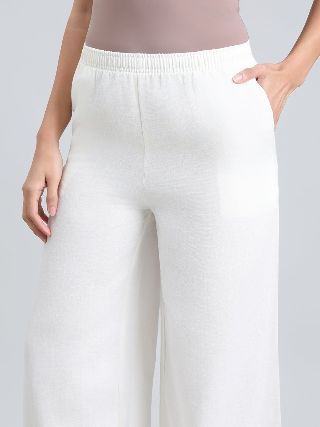 Cream Linen Lace Palazzo