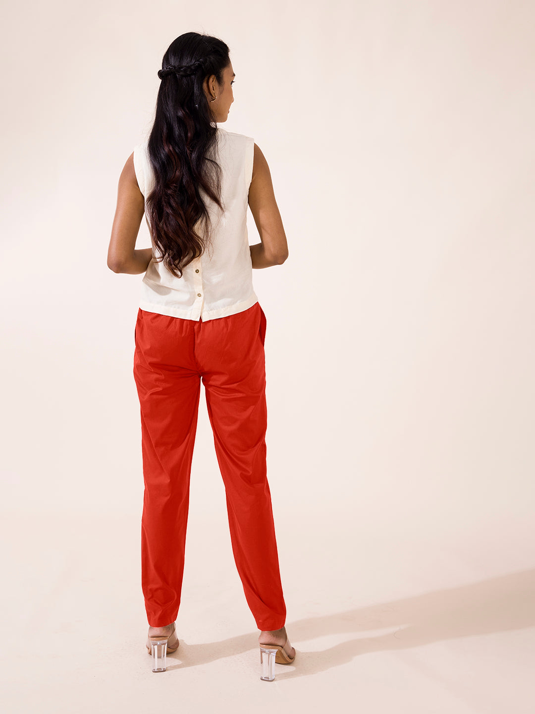 Rust Cotton Cambric Cotton Pants